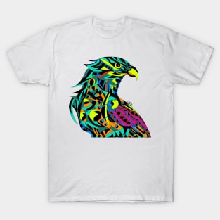 lake mecha peregrine falcon halcon ecopop in mexican techno organic tribal totonac patterns T-Shirt